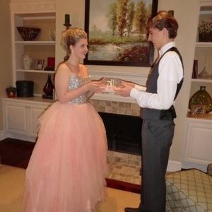 Sherri Hill Pink Tulle Ball Gown Prom Dress